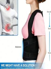 1 pièce du correcteur de posture pour le dos le plus récent en 2025 pour femmes et hommes. Redresseur de dos pour la correction de la scoliose et la bosse. Entièrement réglable avec un soutien pour les épaules. Correcteur de la colonne vertébrale avec support réglable. Accessoires de gym pour ceintures lombaires