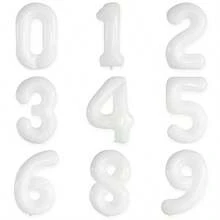 1 Pieza Globo de Número Blanco de 32 Pulgadas y Set Combinado de 5 Piezas de Lazos Rosas, Adecuado para Boda, Cumpleaños, Aniversario, Graduación, Día de San Valentín, Decoración de Fiesta de Navidad