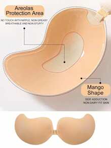 10pcs/Set 4 Pairs Mango Shaped Silicone Bra Inserts Push Up Invisible Pads, 2 Pairs Self-Adhesive Wireless Mango Bras, Women's Underwear & Intimates, Necessary For Women In Summer, Gym, Sports
