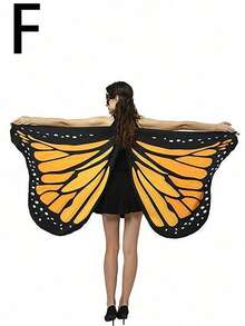 1 pieza Capa con forma de mariposa para actuación en escenario, disponible en trece colores, un accesorio de fotografía para cosplay y una capa con forma de mariposa de moda.
