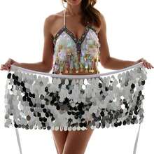 Sparkly Dot Sequin Skirt Belly Dance Wrap Skirts Night Club Costume Hip Scarf Club For Women And Girls - Multicolor - View 3