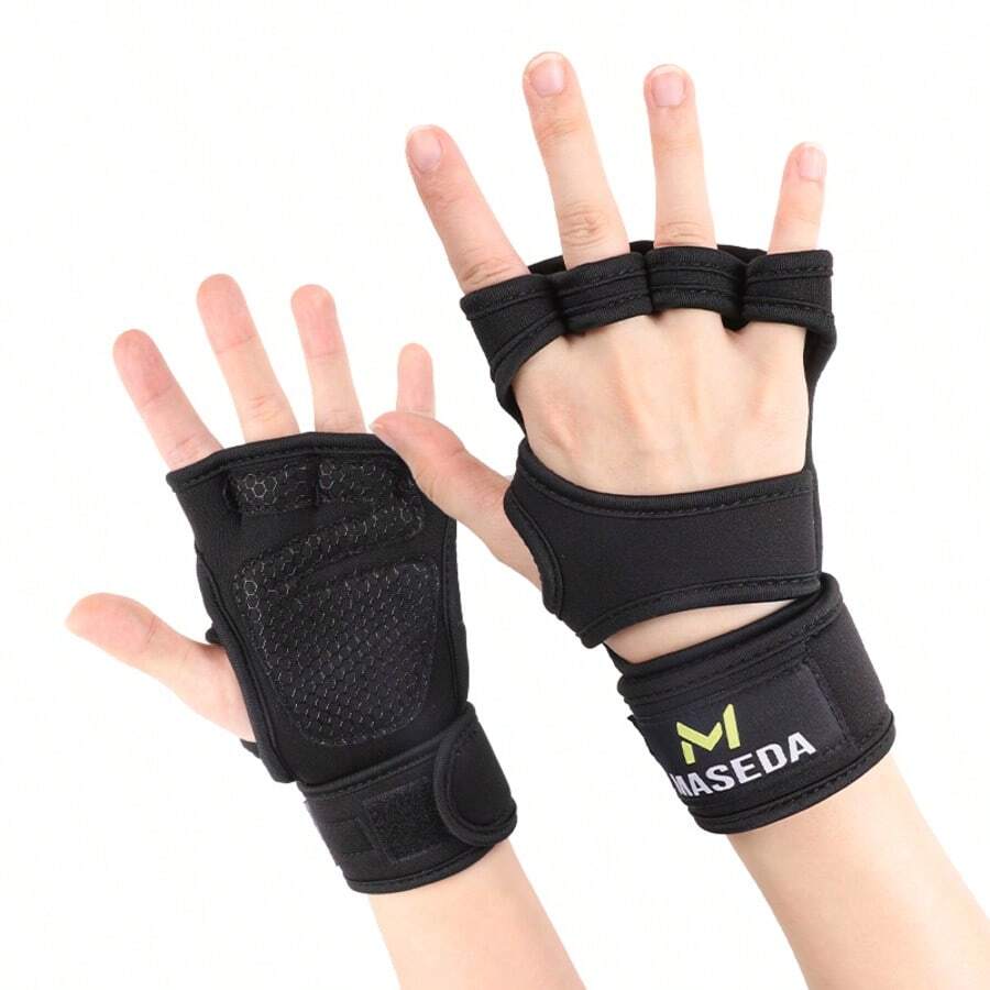 1 par de luvas antiderrapantes para ginástica, luvas para levantamento de peso, adequadas para treino, condicionamento físico, treinamento de força