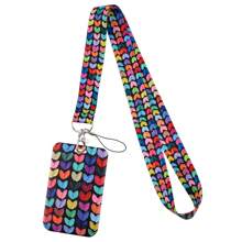 1 Piece Cute Polka Dot & Heart/Painting Heart Pattern ID Card Lanyard Set, Suitable For Doctors, Nurses, Students, Teachers, Exhibition Staff, Can Be Used As Exhibition, Gift, Keychain Or Daily Use Backpack For School
