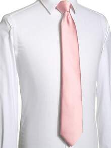 1 条男士纯色领带，8 厘米宽正式商务领带，适合婚礼/派对男士领带 - 粉 - 查看 3