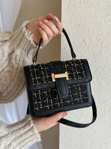 Bolso cuadrado de hombro y cruzado de moda para mujer, Colección Otoño/Invierno 2024