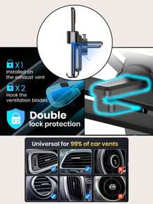 Noir/Argent/Couleur aléatoire - Matériau ABS - Support de téléphone multifonctionnel pour montage sur bouche d'aération de voiture - Support de téléphone à gravité pour montage sur bouche d'aération - Accessoires automobiles - Indispensables de voyage en voiture - Fournitures d'urgence pour le voyage