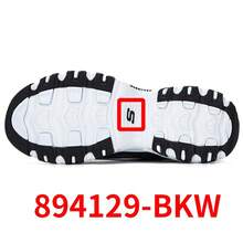 Skechers 男士休闲熊猫标志舒适厚底运动鞋/建议订购小一码 894129-BKW