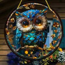 1个亚克力猫头鹰阳光捕捉器 - 可悬挂于窗户或花园的装饰品，送给妈妈或奶奶的贴心礼物，是母亲节、圣诞节或门廊装饰的理想之选