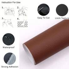 79*12inch Self-Adhesive Leather Repair Patch Tape - Large Waterproof PU Faux Leather Sticker For Couch, Furniture, Car Seats, Boat Seats, Office Chairs, Vinyl, Bags - Cuttable & Easy To Apply For DIY Home, Wall, Kitchen, And Chair Restoration