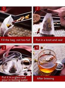 100/200 pièces Sachet de thé multi-usage épaissi, sac filtrant non tissé jetable de taille multiple avec cordon de serrage, sachet de thé, sachet de décoction de médecine chinoise, sachet de soupe, sachet de marinade d'assaisonnement, sachet de thé aux fleurs, sachet de bain de pieds, sachet d'épices, sachet anti-moustiques