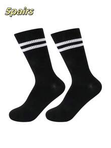 1/5/6 Pairs All Season, Back To School, Thanksgiving, Valentine's Day, Pride Month (US), Teacher's Day, Father's Day, Carnival, Easter, Mother's Day, Labor Day Casual Sports Quick-Dry Soft Fabric Unisex Crew Socks, Spring/Summer, Autumn/Winter, Solid Color Black White Gray Pink Green Blue - Multicolor - View 12