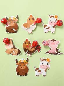 48 pièces Papier à sucette thème animaux de ferme rouges, carte d'emballage de sucette à motif animaux de ferme rouges, sac d'emballage de sucette pour anniversaire, sac cadeau pour fête d'anniversaire, décoration de sucette pour fête de bébé, sac de décoration de table pour fête d'anniversaire