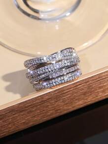 1 PC Luxury Cubic Zirconia Rings For Women For Valentine's Day Gift Wedding Anniversary Party Jewelry