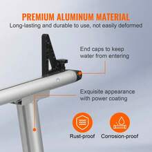 Heavy Duty Aluminum Ladder Rack For Trucks 800 Lbs Capacity Non-Drill Installation Two-Bar Set For Kayak Surfboard Lumber And Ladders 71 Inches - Silver - View 2