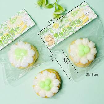 1pc Slow Rebound Wet Soft Green Grapes Cake Squeeze Toy, Stress Relief Shape Squeezing Fidget