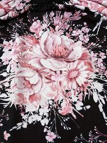 Sweet Girl Patchwork Ditsy Floral Short Sleeve Casual Summer Dress, Ditsy Floral Dress Gift - Black - View 4