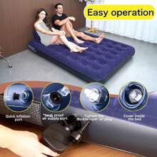 Colchones de aire, colchones inflables, tiendas de campaña al aire libre perezosas engrosadas, camas inflables portátiles plegables - Azul - Ver 3
