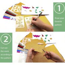 10/20pcs Set Glitter Cardstock Paper, 250g Card Paper/128g Origami Paper, Shiny Card Paper, Gold Powder Christmas Cutting Paper, A4 Size Handmade Card Paper For Christmas Gift, Birthday Party Decorations, Cuttable, Paintable, For Card Making, Scrapbooking,School Supplies,Back To School - Multicolor - View 11