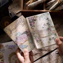 100 piezas/Libro Papel con patrón floral vintage, Papel de la serie Eco floral vintage, 100 hojas - Ideal para manualidades de scrapbooking y diario, papelería de escritura, papel para scrapbooking