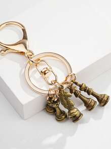 1pc Retro Chess Metal Keychain, Unisex, Fit For Backpack, Wallet, Handbag, Car Keys Car Accessories Bag Charm School