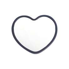 Heart Shaped Mini Mirror, Polished Surface, Plastic Frame, Tabletop Mounting, Fragrance-Free, Floral Theme, Portable, No Electricity Required, Glass Surface - Pink/White/Black Options