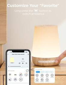 Baby Sound Machine, Momcozy White Noise Machine For Baby Sleeping With Night Light, Toddler Sleep Trainer With 34 Soothing Sounds, Timer, App Remote Control, Personal Sleep Routine - 黃色 - 查看 5