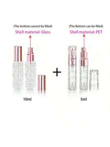 1 قطعة زجاجة رذاذ عطر 5 مل / 10 مل ، بخاخ سفر فارغ محمول ، وأكياس هدايا مخملية وردية بسحاب - أكياس هدايا ناعمة بالسحاب لحفلات الزفاف والأعياد وعيد الحب والذكرى السنوية ، قارورة عطر