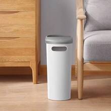 1pc Slim Trash Can With Pedal Lid, Bathroom/Kitchen/Room Narrow Gap Waste Bin Back To School