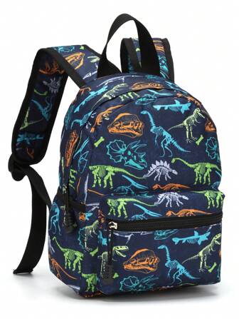 GUSTELL 1pc Kids Backpack, Suitable For Preschoolers, Kindergarten, Primary School Boys And Girls, With Padded Shoulder Straps, Prehistoric Fossil Dinosaur, Casual Fashion Versatile Cartoon Cute Bookbag, Perfect For Daily Travel, School, And Trips