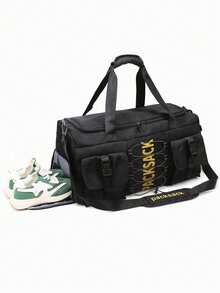 Sac de voyage, sac de voyage grande capacité pour hommes et femmes, grand sac multifonction pour hommes avec poches latérales et housse de poignée, sac d'entraînement fitness, sac à dos de voyage, léger, sangle réglable, grand sac de bagage pour l'école, accessoires scolaires - Voir 10