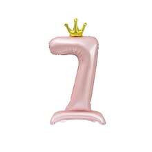 32 Inch Candy Pink Base Crown Numeral Aluminum Foil Balloon, Suitable For Birthday Party, Gathering, Wedding And Other Occasions - Pink - View 17