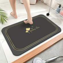 1 PC Non-Slip Bathroom Mat, Floral Design, Quick Drying Soft Diatomaceous Earth Carpet For RV And Outdoor Use, Ideal Home Decor Gift For Camping Enthusiasts, Multi-Functional Indoor/Outdoor Doormat For Showers And Bathtubs, Bathroom Rugs