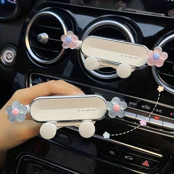 1Pc Cute Gravity Car Phone Holder Air Conditioner Vent Phone Holder Creative Flower Design GPS Navigation Phone Holder Car Phone Holder