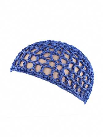 1pc Ladies Handmade Hair Net Wig Cap, Solid Color Hair Care Sleeping Cap