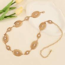 Vintage Metal Chain Belt, Women Fashion Accessory, Versatile Waist Chain Suitable For Dress, Jumpsuit, Blazer, Summer, Slim Waistline