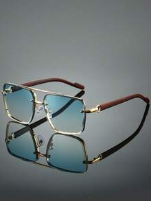 新款时尚经典复古金属双梁木腿男女休闲时尚眼镜，百搭街拍、户外、度假、简约海滩、个性化、日常、派对、泳池、夏季海滩度假、户外、旅行旅行 - 彩色 - 查看 12