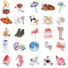 50pcs Watercolor Doodle Sticker Pack, Personalized Sticker For Scrapbooking, Skateboard, Helmet, Water Bottle, Guitar, Phone Case, Notebook, Computer, Gift,School Supplies,Back To School