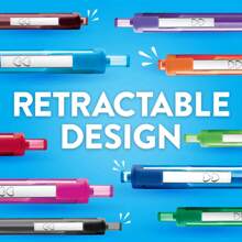 Paper Mate Ink Joy 300RT 8pk Ballpoint Pens 1.0mm Multicolored: Retractable, Quick Drying, Rubber Grip, Colorful Ink