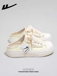 1 双 WARRIOR 女式帆布滑板鞋，低帮户外休闲鞋，透气、轻便、平底、百搭、夏季、时尚、舒适帆布鞋，街头风格