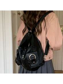 Women Fashion Backpacks - 黑色 - 查看 3