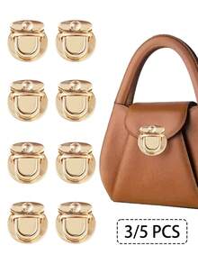 Gold Metal Twist Lock For Shoulder Bags, Handbag Lock, Diy Craft, Durable Snap Closure, Mother's Day Gift, Diy Handbag And Wallet Accessories, Fashion Round Design, Perfect For Handbags, Wallets, Pearl Bags And Craft Projects, Diy Wallet Making, Best Gift For Women, Mother, Wife, Girlfriend - Gold - View 1