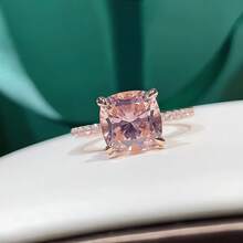 1 peça de anel largo novo da moda com zircônias verdes, rosa, champanhe e cristal azul incrustadas, design exclusivo adequado para uso diário, festa, presente de festival