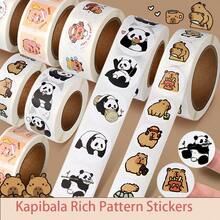 500pcs/Roll High Adhesive Barba Sticker, No Trace, Rich Varied Pattern Scrapbooking Sticker, Reward & Encouragement Sticker, Graduation Small Gift - Multicolor - View 1