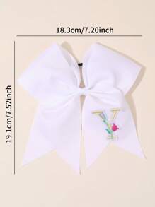 1 pieza Diadema con flores de tela bordadas y letras A-Z del abecedario en blanco, accesorios de moda para el cabello, regalo ideal para mejores amigas para uso diario y fiestas