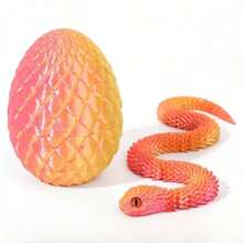 3D Printed Art Creative Snake And Surprise Egg Set With Joints - Colorful Home Office Decor, Perfect For Easter, Halloween And Thanksgiving Gifts | Eye Colors Come In A Variety Of Colors Birthday Graduation