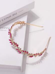 1pc Women Casual Versatile Cute Fashionable Water Drop Rhinestone Decorated Hairband