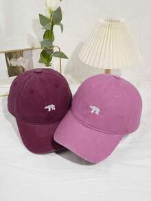 2pcs Washed Embroidered Animal Print Baseball Cap, Suitable For Daily Wear - Multicolor - View 7