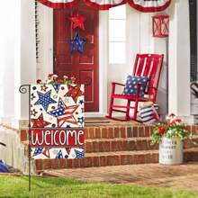 12 X 18 Inch Patriotic Garden Flag, Double-Sided Outdoor Yard Decor With American Flag Design, Welcome