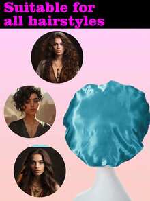 Individuelle Seiden-Schlafmütze, kann mit Name oder Logo bedruckt werden, mit locker sitzendem Gummibund, Nachthaube für Frauen, geeignet für alle Haartypen