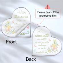 1PC Charming French Godmother Godfather Acrylic Sign Plaque, Marraine Parrain Sign, Stylish And Simple Heart Desktop Decoration, Perfect For Birthday Lovers Engagement Anniversary Sign Home Living Room Table Party Decorations Supplies Art Craft Ornament Romantic Surprise